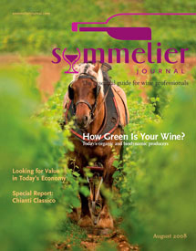 Sommelier Journal Cover, August 2008